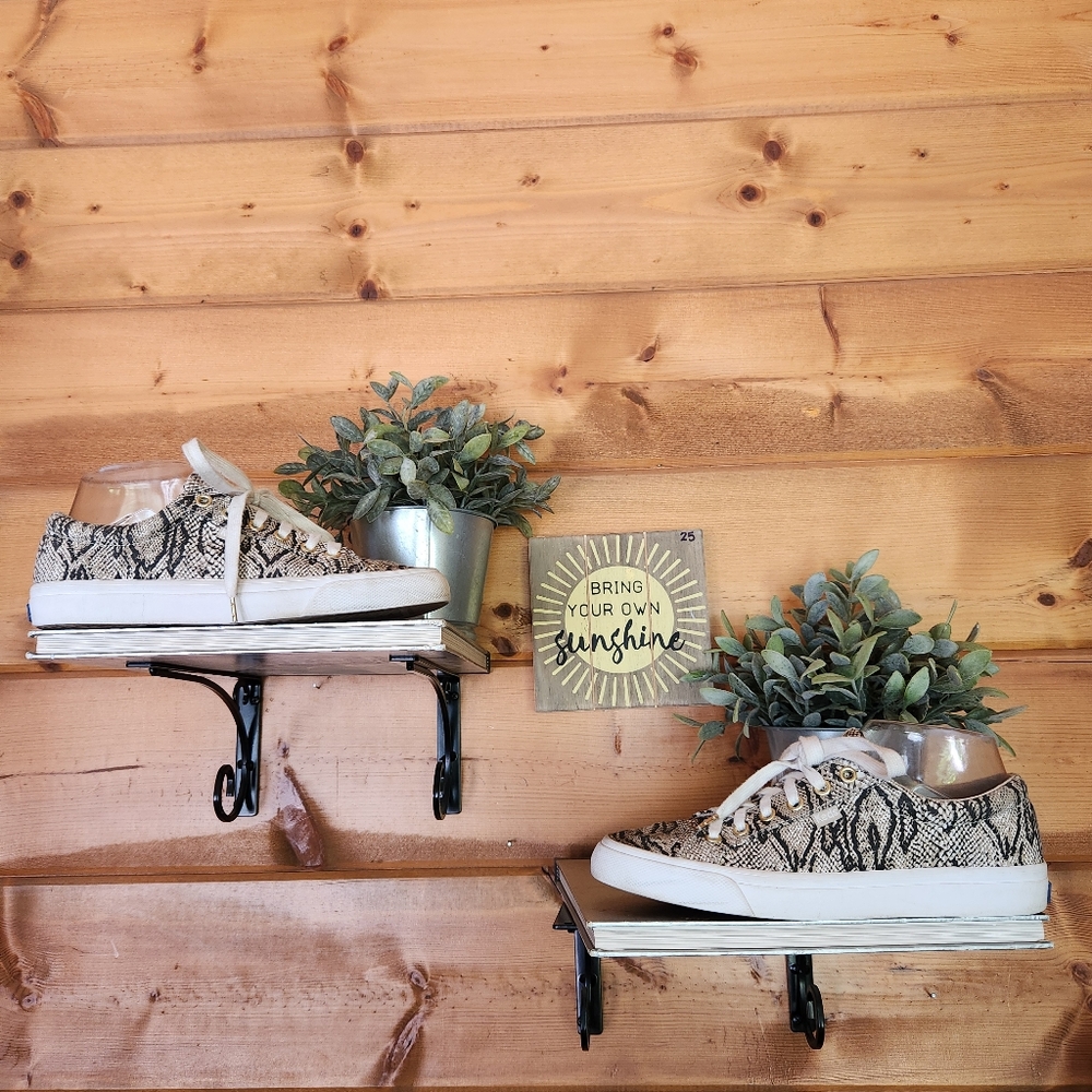 Keds Jump Kick Cream Black Snake Sneakers WF63677 Shoes Animal Print Logo Sz 8 M